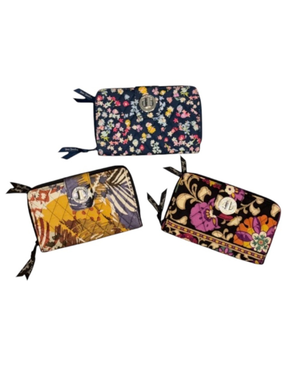 Vera Bradley quilted fabric turn-lock wallets